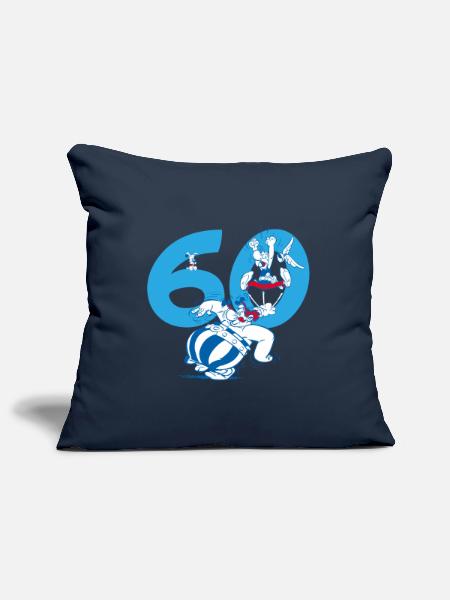 Asterix & Obelix 60. Geburtstag Design - Sofakissenbezug 45 x 45 cm - Navy - Vorne