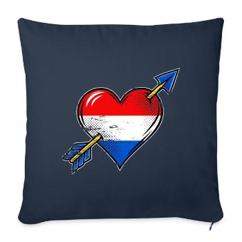 Holland Flagge Herz mit Pfeil used look - Sofakissenbezug 45 x 45 cm - Navy - Vorne
