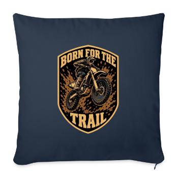 Born For The Trail Motocross Dirtbike Vintage Bad - Sofakissenbezug 45 x 45 cm - Navy - Vorne