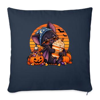 Halloween Fledermaus-Arzt mit Kaffee - Sofakissenbezug 45 x 45 cm - Navy - Vorne