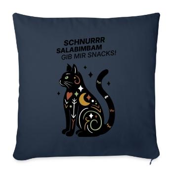 Schnurrrsalabimbam - Gib mir Snacks! - Katze - Sofakissenbezug 45 x 45 cm - Navy - Vorne