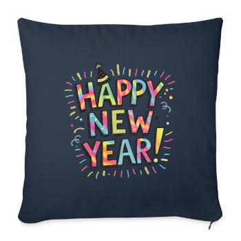 Alles Gute zum neuen Jahr - Sofakissenbezug 45 x 45 cm - Navy - Vorne