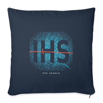 IHS Signal Rückenprint – Cyan & Koralle - Sofakissenbezug 45 x 45 cm - Navy - Vorne