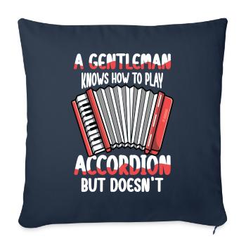  Ein Gentleman Weiß Akkordeon Zu Spielen Aber Tut - Sofakissenbezug 45 x 45 cm - Navy - Vorne
