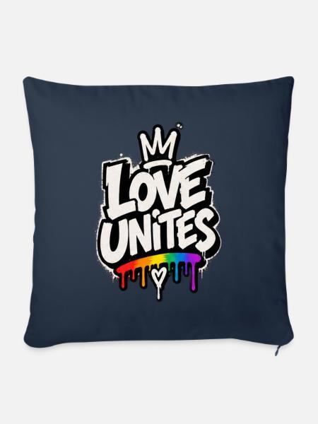 Love Unites - Sofakissenbezug 45 x 45 cm - Navy