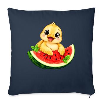 Süßes Küken Cartoon Sommer Melone - Sofakissenbezug 45 x 45 cm - Navy - Vorne