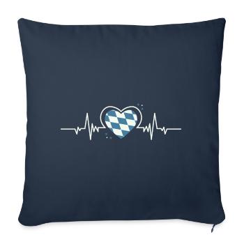 Bayern Herzschlag Rauten - Sofakissenbezug 45 x 45 cm - Navy - Vorne