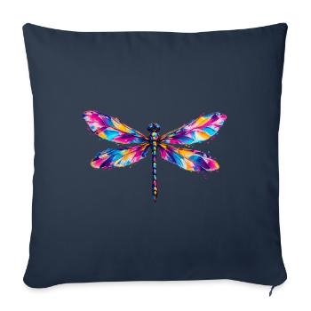 Prismatische Libelle - Sofakissenbezug 45 x 45 cm - Navy - Vorne