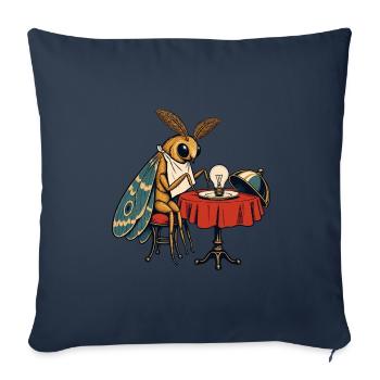 Motte am Licht - Sofakissenbezug 45 x 45 cm - Navy - Vorne