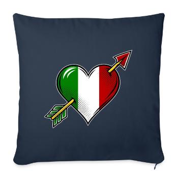 Italien Flagge Herz mit Pfeil - Sofakissenbezug 45 x 45 cm - Navy - Vorne