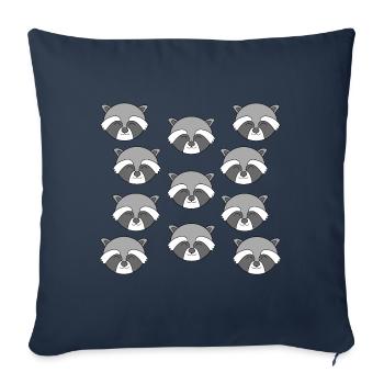 Süßer Waschbärkopf - Sofakissenbezug 45 x 45 cm - Navy - Vorne