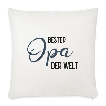 Bester Opa der Welt - Spruchdesign - Sofakissenbezug 45 x 45 cm - Naturweiß  - Vorne