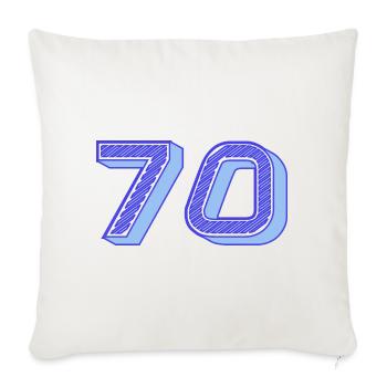 70. 70 ANS. 70e ANNIVERSAIRE. ANNIVERSAIRE 70 ANS. - Housse de coussin décorative 45 x 45 cm - blanc nature - Devant
