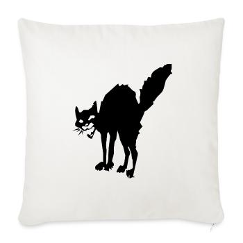 schwarze Katze I Antifa I Anarchy cat I Sab Cat - Sofakissenbezug 45 x 45 cm - Naturweiß  - Vorne