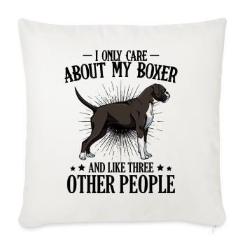 boxeur - Housse de coussin décorative 45 x 45 cm - blanc nature - Devant