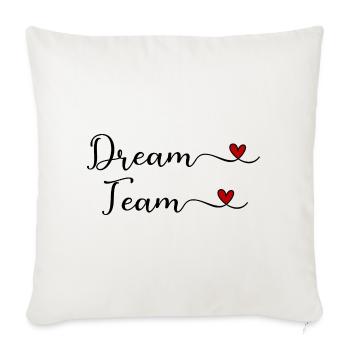 Dream Team - Sofakissenbezug 45 x 45 cm - Naturweiß  - Vorne