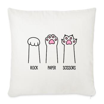 Roche Papier Ciseaux - Housse de coussin décorative 45 x 45 cm - blanc nature - Devant