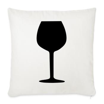 Wine Glass Black Grapevine Wine Gift - Sofa pillowcase 17,3'' x 17,3'' (45 x 45 cm) - natural white - Front