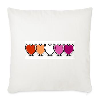 Cœurs lesbiennes lesbiennes - Housse de coussin décorative 45 x 45 cm - blanc nature - Devant