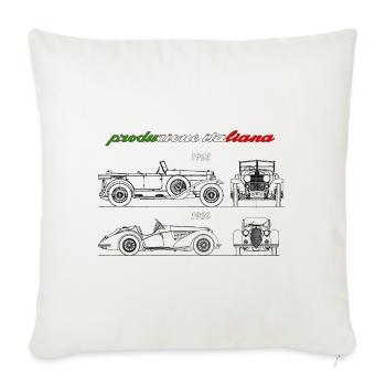 in Italien produzierter Oldtimer - Sofakissenbezug 45 x 45 cm - Naturweiß  - Vorne