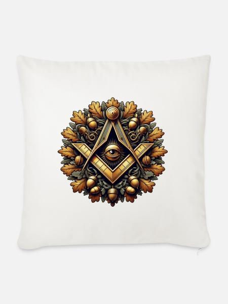 Freimaurer Logo - Sofakissenbezug 45 x 45 cm - Naturweiß 