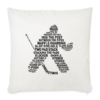 Goalie Lingo - Grunge Text-Version (Schwarzdruck) - Sofakissenbezug 45 x 45 cm - Naturweiß  - Vorne