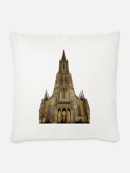 Ulmer Münster - Sofakissenbezug 45 x 45 cm - Naturweiß