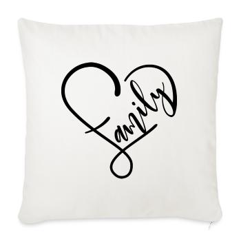 famille - Housse de coussin décorative 45 x 45 cm - blanc nature - Devant
