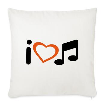 Slogan Ich liebe Musik. Liebe zur Musik. - Sofakissenbezug 45 x 45 cm - Naturweiß  - Vorne
