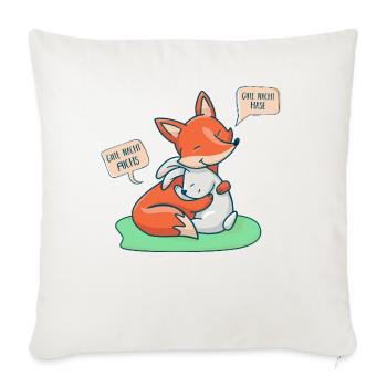 Da wo sich Fuchs und Hase 'Gute Nacht' sagen - Sofakissenbezug 45 x 45 cm - Naturweiß  - Vorne