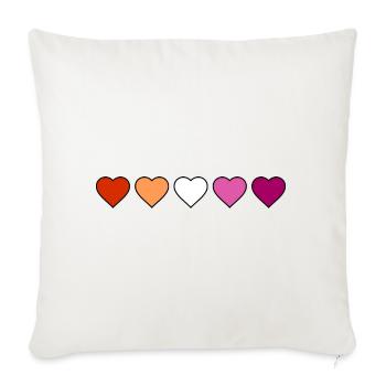 Cœurs lesbiennes, lesbiennes - Housse de coussin décorative 45 x 45 cm - blanc nature - Devant