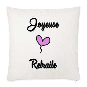 RETIREMENT. RETIREMENT. RETIRED. RETIREMENT - Sofa pillowcase 17,3'' x 17,3'' (45 x 45 cm) - natural white - Front