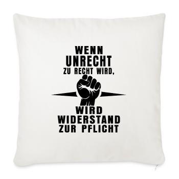 Recognizing injustice – showing resistance - Sofa pillowcase 17,3'' x 17,3'' (45 x 45 cm) - natural white - Front