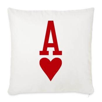 Poker Playing Card Heart As - Sofa pillowcase 17,3'' x 17,3'' (45 x 45 cm) - natural white - Front