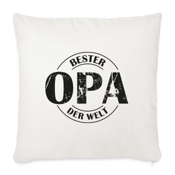 Bester Opa der Welt - Sofakissenbezug 45 x 45 cm - Naturweiß  - Vorne