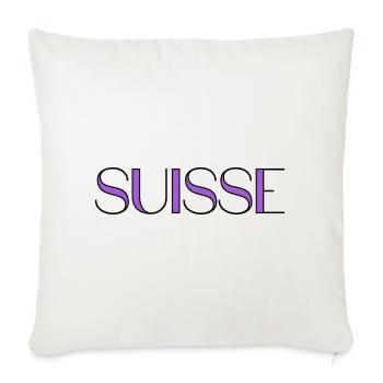 SUISSE. PAYS. GENEVE. HUMOUR. PAYS. DRAPEAU - Housse de coussin décorative 45 x 45 cm - blanc nature - Devant
