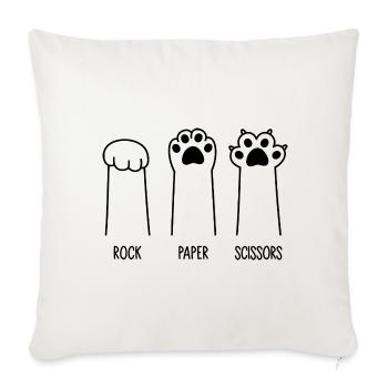 Roche Papier Ciseaux - Housse de coussin décorative 45 x 45 cm - blanc nature - Devant