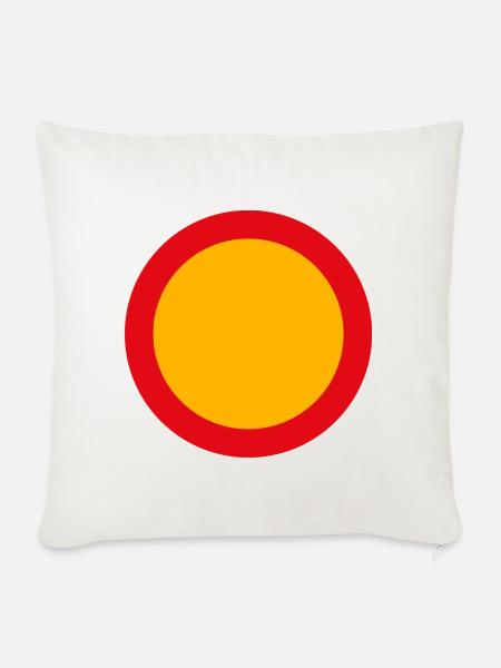 schild rund blanco - Sofakissenbezug 45 x 45 cm - Naturweiß