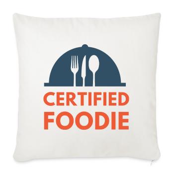certified food lover food foodie - Sofa pillowcase 17,3'' x 17,3'' (45 x 45 cm) - natural white - Front