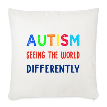 Autism Seeing Differently - Sofa pillowcase 17,3'' x 17,3'' (45 x 45 cm) - natural white - Front