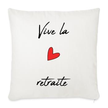 RETRAITE. RETRAITE. RETRAITEE. RETRAITE - Housse de coussin décorative 45 x 45 cm - blanc nature - Devant