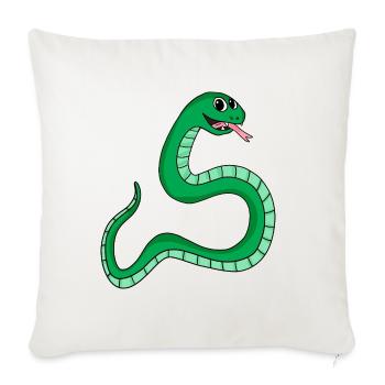 Schlange - Sofakissenbezug 45 x 45 cm - Naturweiß  - Vorne