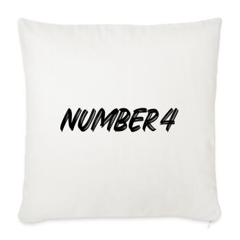 Number 4 - four - fourth - fourth - 4 - number 4 - Sofa pillowcase 17,3'' x 17,3'' (45 x 45 cm) - natural white - Front