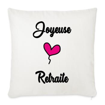 RETRAITE. BONNE RETRAITE. JOYEUSE RETRAITE - Housse de coussin décorative 45 x 45 cm - blanc nature - Devant