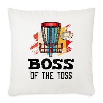 The Toss Discgolf Retro Frisbee Geschenk - Sofakissenbezug 45 x 45 cm - Naturweiß  - Vorne