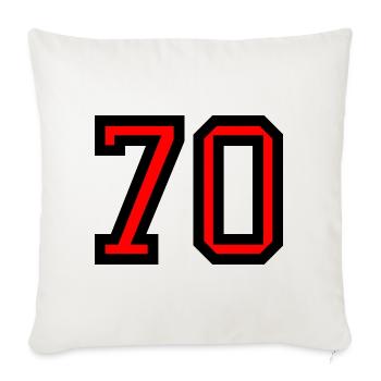 70. 70 ANS. 70e ANNIVERSAIRE. ANNIVERSAIRE 70 ANS. - Housse de coussin décorative 45 x 45 cm - blanc nature - Devant