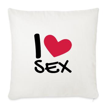 I love sex - Sofakissenbezug 45 x 45 cm - Naturweiß  - Vorne