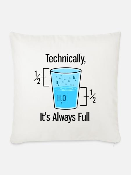 Glas Chemiker Witz - Sofakissenbezug 45 x 45 cm - Naturweiß 