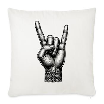 Rock on Hand with Devils Horns - Sofa pillowcase 17,3'' x 17,3'' (45 x 45 cm) - natural white - Front