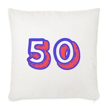 50. 50 YEARS. 50th ANNIVERSARY. 50TH ANNIVERSARY. - Sofa pillowcase 17,3'' x 17,3'' (45 x 45 cm) - natural white - Front